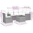 Afuera Living Contemporary Synthetic Poly Rattan 6 Piece  Sofa Set in Beige