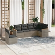 Afuera Living Contemporary Synthetic Poly Rattan Sofa Set in Gray