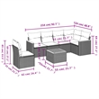 Afuera Living Contemporary 7 Piece Poly Rattan Sofa Set in Gray