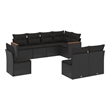 Afuera Living Contemporary Synthetic Poly Rattan 8 Piece Sofa Set in Black