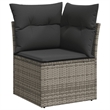 Afuera Living Contemporary 7 Piece Poly Rattan Sofa Set in Gray
