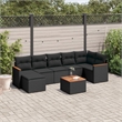 Afuera Living Contemporary 8 Piece Poly Rattan Sofa Set in Black