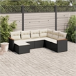 Afuera Living Contemporary 7 Piece Poly Rattan Large Sofa Set in Black