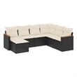 Afuera Living Contemporary 7 Piece Poly Rattan Large Sofa Set in Black