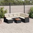 Afuera Living 8 Piece Poly Rattan Large Sofa Set in Black/Cream
