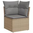 Afuera Living Contemporary Synthetic Poly Rattan 10 Piece Sofa Set in Gray/Beige
