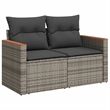 Afuera Living Contemporary 10 Piece Poly Rattan Sofa Set in Gray