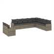 Afuera Living Contemporary 10 Piece Poly Rattan Sofa Set in Gray