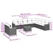 Afuera Living Contemporary 11 Piece Poly Rattan Sofa Set in Gray