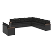 Afuera Living Contemporary 11 Piece Poly Rattan Small Sofa Set in Black