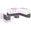 Afuera Living Contemporary Synthetic Poly Rattan 12 Piece  Sofa Set in Black