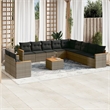 Afuera Living Contemporary 12 Piece Poly Rattan Sofa Set in Gray