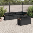 Afuera Living Contemporary 8 Piece Poly Rattan Large Sofa Set in Black