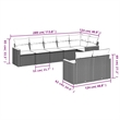 Afuera Living Contemporary 8 Piece Poly Rattan Large Sofa Set in Black