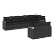 Afuera Living Contemporary 8 Piece Poly Rattan Large Sofa Set in Black