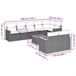 Afuera Living Contemporary 9 Piece Poly Rattan Sofa Set in Gray