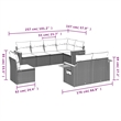 Afuera Living Contemporary Synthetic Poly Rattan 8 Piece  Sofa Set in Beige