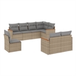 Afuera Living Contemporary 8 Piece Poly Rattan Sofa Set in Beige