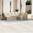 Afuera Living 9 Piece Poly Rattan Patio Sofa Set in Cream/Beige