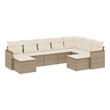 Afuera Living 9 Piece Poly Rattan Patio Sofa Set in Cream/Beige
