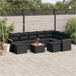 Afuera Living Contemporary 10 Piece Poly Rattan Sofa Set in Black