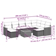 Afuera Living Contemporary 10 Piece Poly Rattan Sofa Set in Black