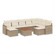 Afuera Living Contemporary 10 Piece Poly Rattan Sofa Set in Beige