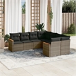 Afuera Living Contemporary 8 Piece Poly Rattan Sofa Set in Gray