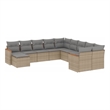 Afuera Living Contemporary Synthetic Poly Rattan 11 Piece  Sofa Set in Beige