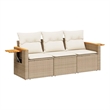 Afuera Living Contemporary Synthetic Poly Rattan  Sofa Set in Beige