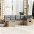Afuera Living Contemporary Synthetic Poly Rattan  Sofa Set in Beige