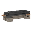 Afuera Living Contemporary Synthetic Poly Rattan 7 Piece  Sofa Set in Gray