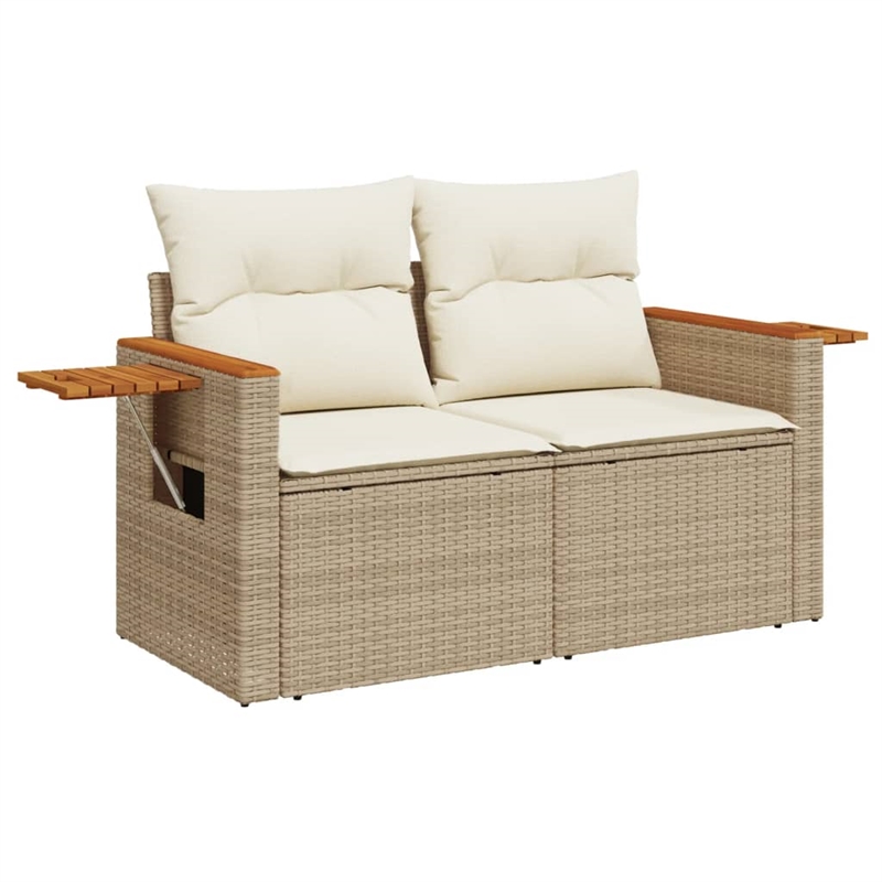 Afuera Living 7 Piece Poly Rattan Large Sofa Set in Cream/Beige