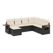 Afuera Living Contemporary Synthetic Poly Rattan Sofa Set in Black/Cream