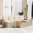 Afuera Living 7 Piece Poly Rattan Small Sofa Set in Cream/Beige
