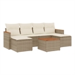 Afuera Living 7 Piece Poly Rattan Small Sofa Set in Cream/Beige