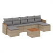 Afuera Living 8 Piece Poly Rattan Small Sofa Set in Gray/Beige