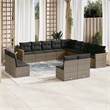 Afuera Living Contemporary Synthetic Poly Rattan Sofa Set in Dark Gray