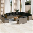 Afuera Living Contemporary 14 Piece Poly Rattan Large Sofa Set in Gray