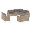 Afuera Living Contemporary 11 Piece Poly Rattan Sofa Set in Gray/Beige
