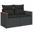 Afuera Living Contemporary 12 Piece Poly Rattan Sofa Set in Black