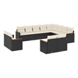 Afuera Living Contemporary 12 Piece Poly Rattan Large Sofa Set in Black