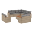 Afuera Living Contemporary 12 Piece Poly Rattan Sofa Set in Gray/Beige