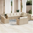 Afuera Living 12 Piece Poly Rattan Small Sofa Set in Cream/Beige