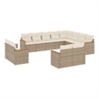 Afuera Living 12 Piece Poly Rattan Small Sofa Set in Cream/Beige