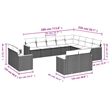 Afuera Living Contemporary 12 Piece Poly Rattan Sofa Set in Gray