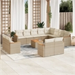 Afuera Living Contemporary 13 Piece Poly Rattan Sofa Set in Cream/Beige