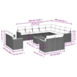 Afuera Living Contemporary 13 Piece Poly Rattan Sofa Set in Cream/Beige
