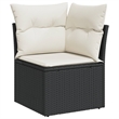 Afuera Living Contemporary Poly Rattan Large Sofa Set in Black