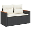 Afuera Living Contemporary Poly Rattan Large Sofa Set in Black